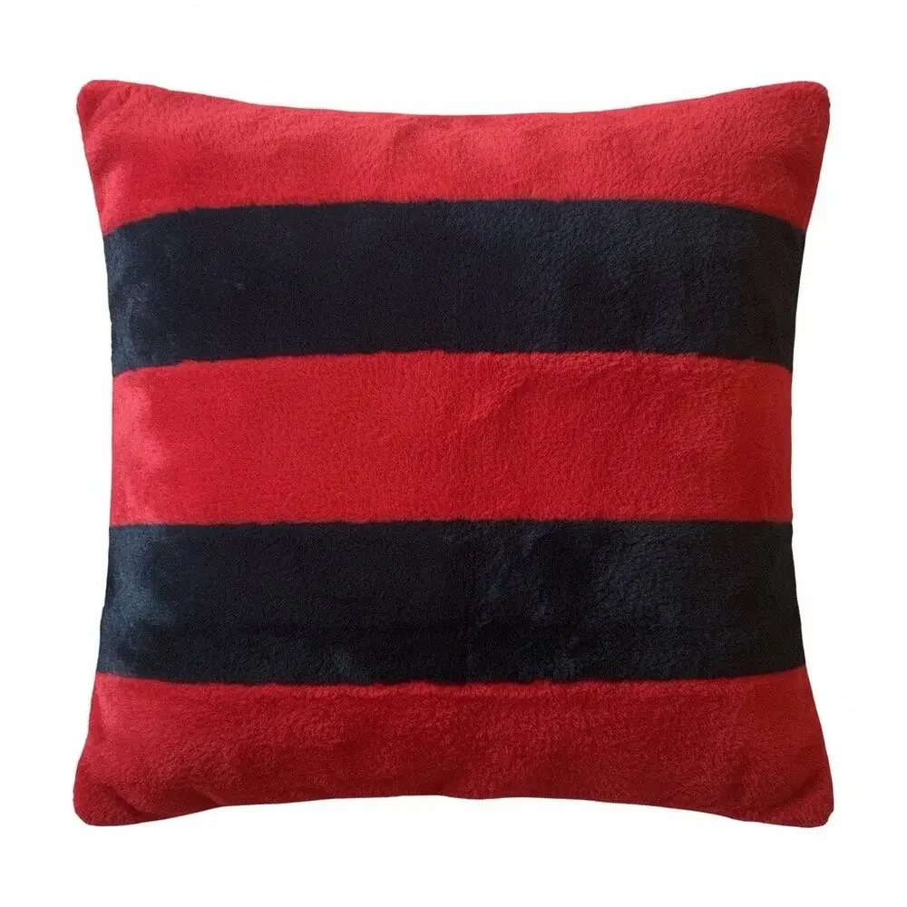 Faux Fur Striped Pillowcase